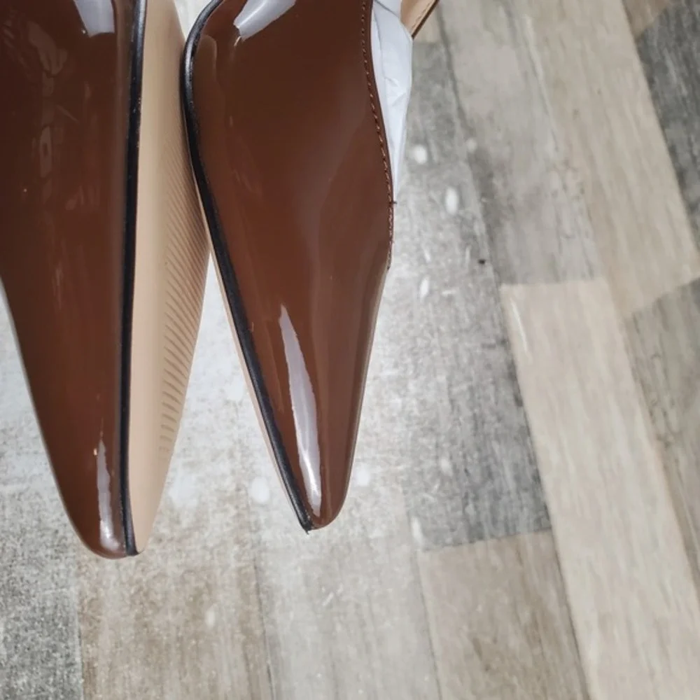 Marc Fisher Caitlin Womens Pumps Sz 7 M Dark Brown‎ Patent Leather Pointed Toe